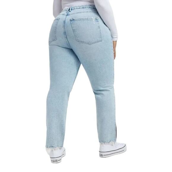 NWT Good American Good Boy Straight Curve Jeans Indigo Light Wash Women Blue 16 - Picture 2 of 7